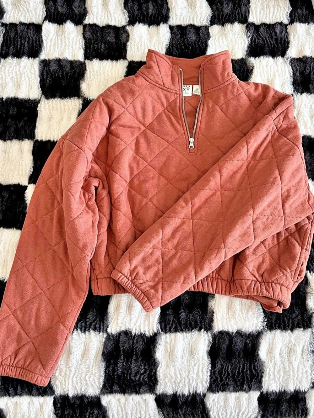 Roxy Quilted Cropped Quarter Zip
